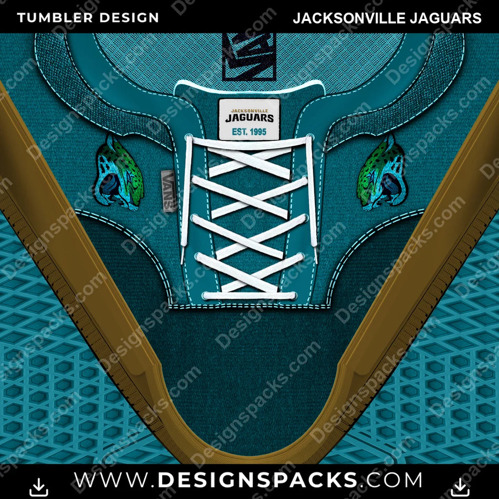 Football VANS Atwood DX Jacksonville Jaguars NFL Football Tumbler Digital Wrap Design Download