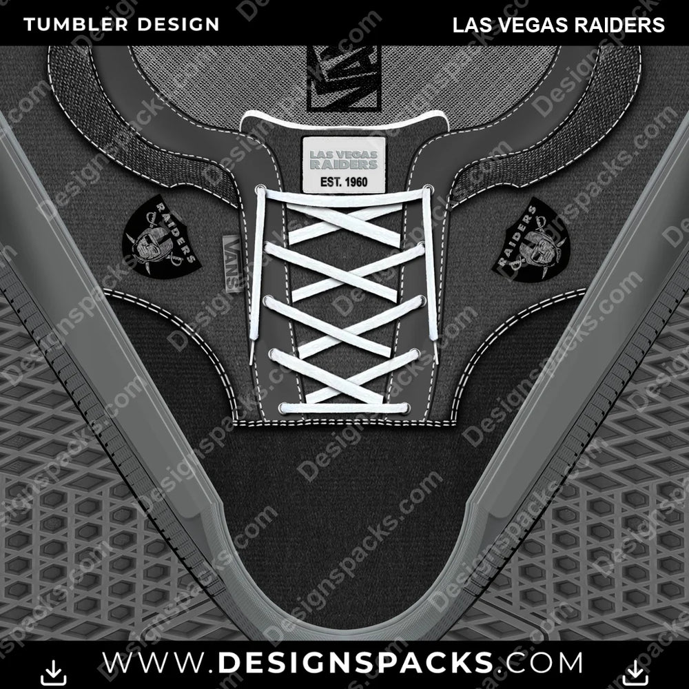 Football VANS Atwood DX Las Vegas Raiders NFL Football Tumbler Digital Wrap Design Download