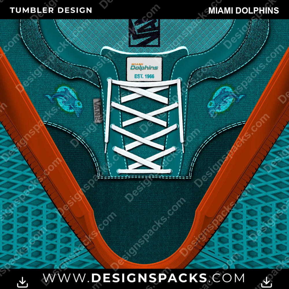 Football VANS Atwood DX Miami Dolphins NFL Football Tumbler Digital Wrap Design Download