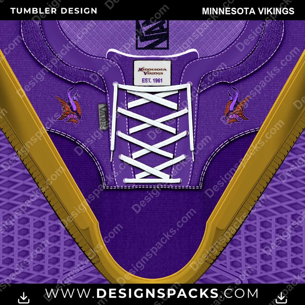 Football VANS Atwood DX Minnesota Vikings NFL Football Tumbler Digital Wrap Design Download