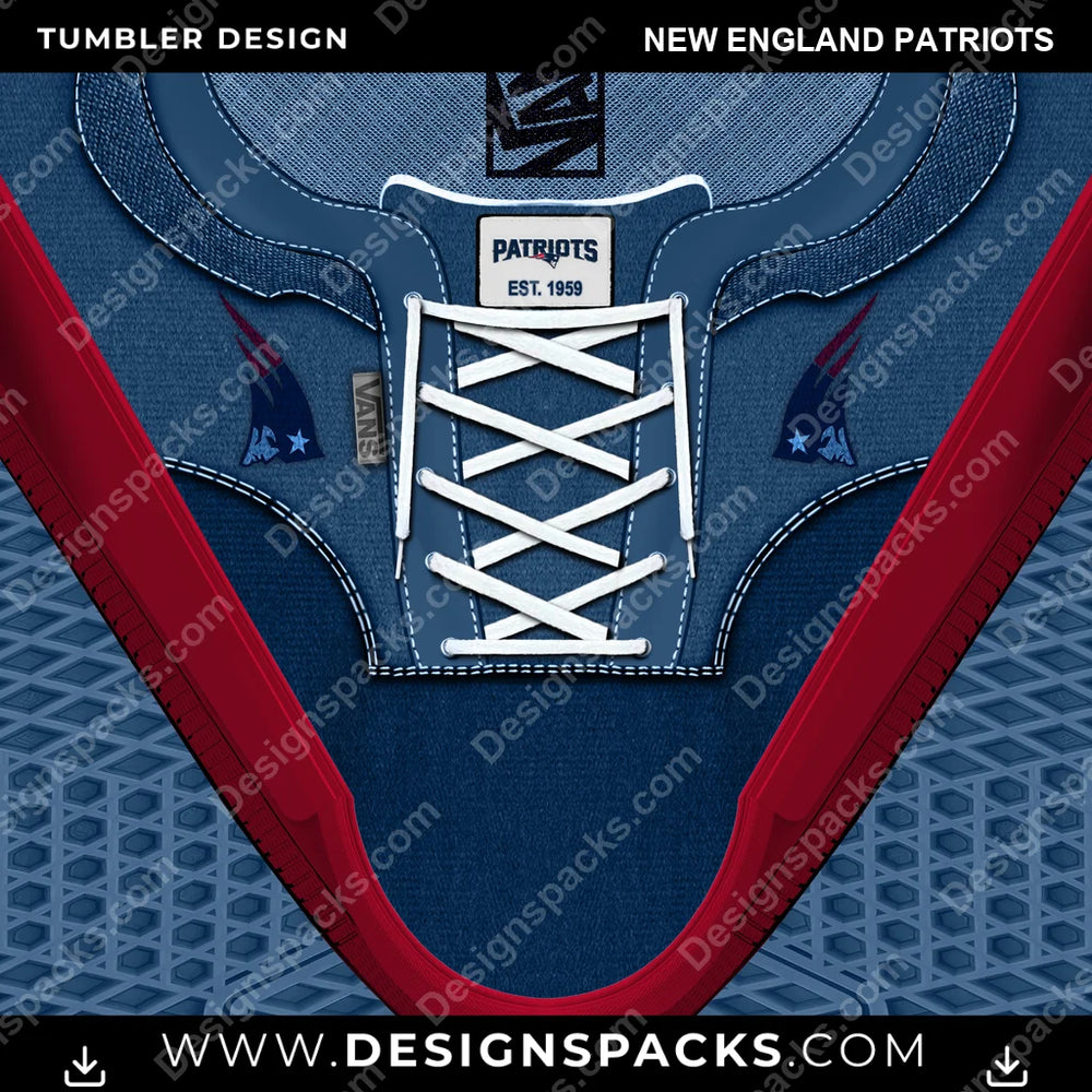Football VANS Atwood DX New England Patriots NFL Football Tumbler Digital Wrap Design Download