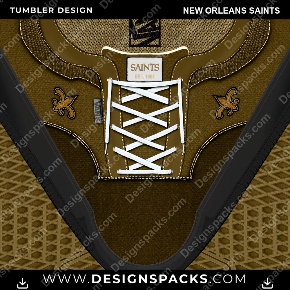 Football VANS Atwood DX New Orleans Saints NFL Football Tumbler Digital Wrap Design Download