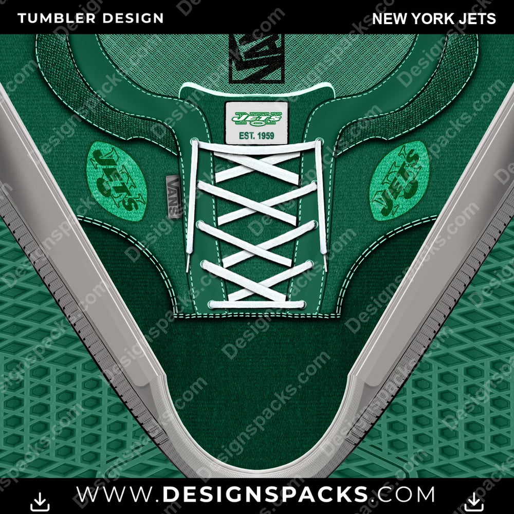 Football VANS Atwood DX New York Jets NFL Football Tumbler Digital Wrap Design Download