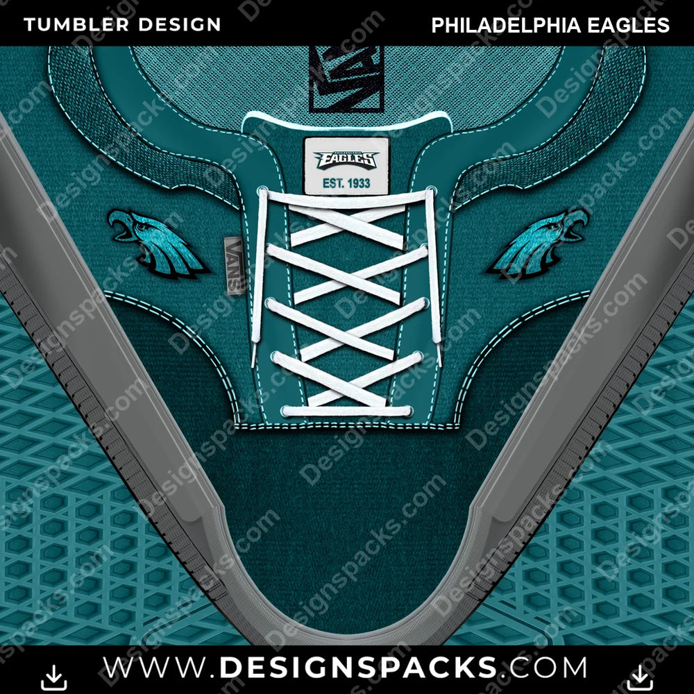 Football VANS Atwood DX Philadelphia Eagles NFL Football Tumbler Digital Wrap Design Download