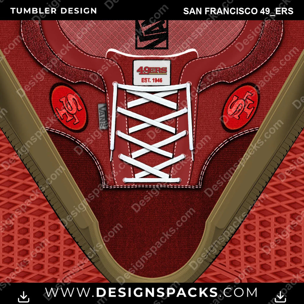 Football VANS Atwood DX San Francisco 49ers NFL Football Tumbler Digital Wrap Design Download