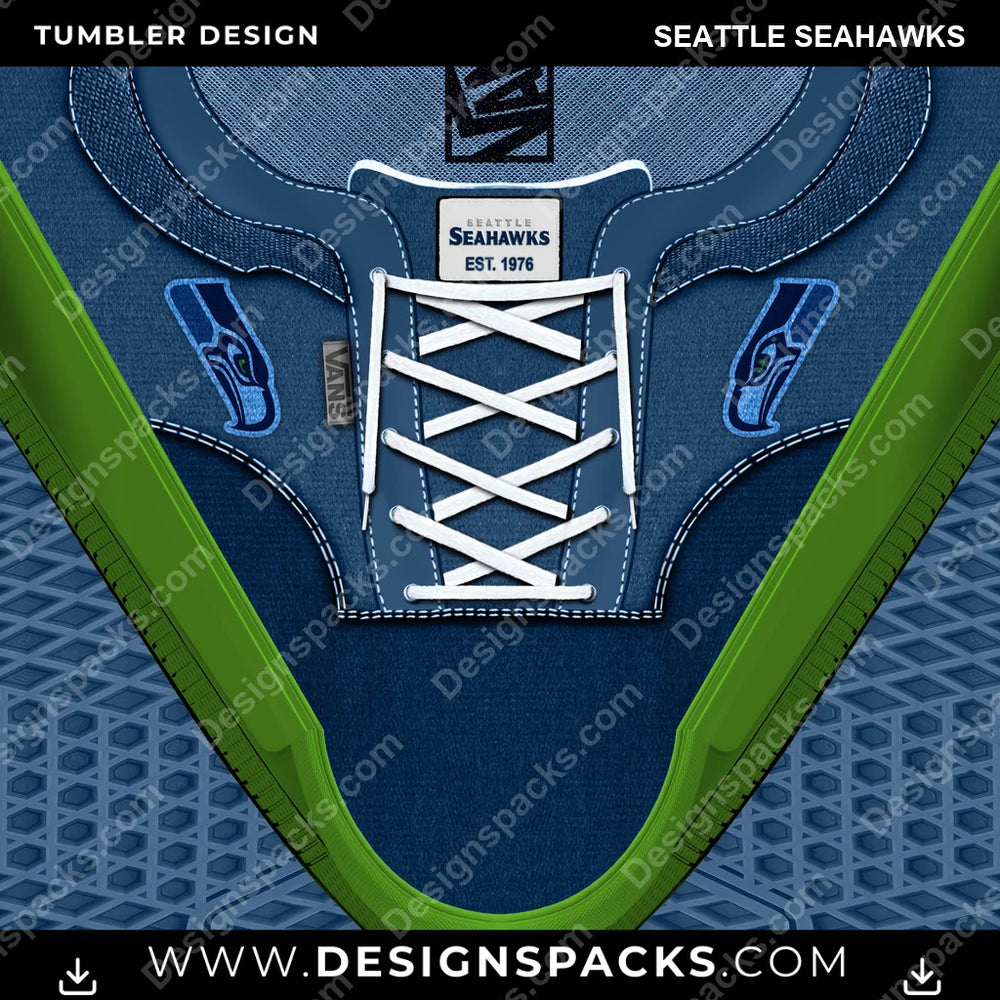 Football VANS Atwood DX Seattle Seahawks NFL Football Tumbler Digital Wrap Design Download