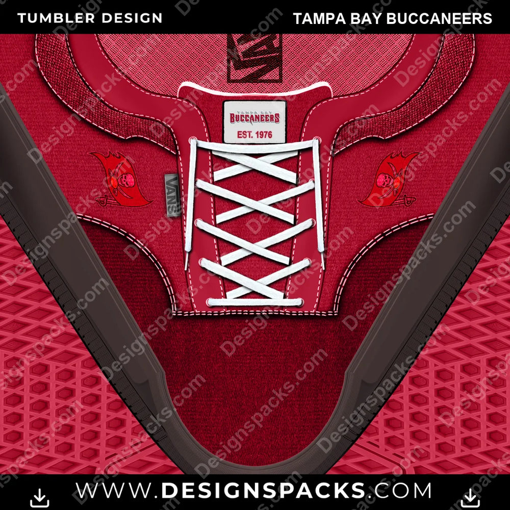 Football VANS Atwood DX Tampa Bay Buccaneers NFL Football Tumbler Digital Wrap Design Download