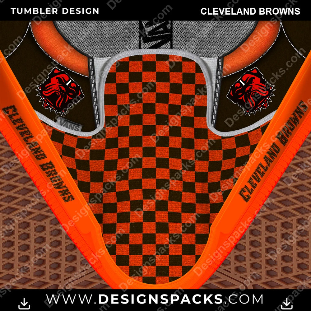 Football Vans Classic Cleveland Browns NFL Football Tumbler Digital Wrap Design Download