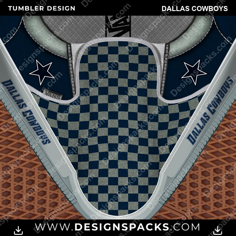 Football Vans Classic Dallas Cowboys NFL Football Tumbler Digital Wrap Design Download
