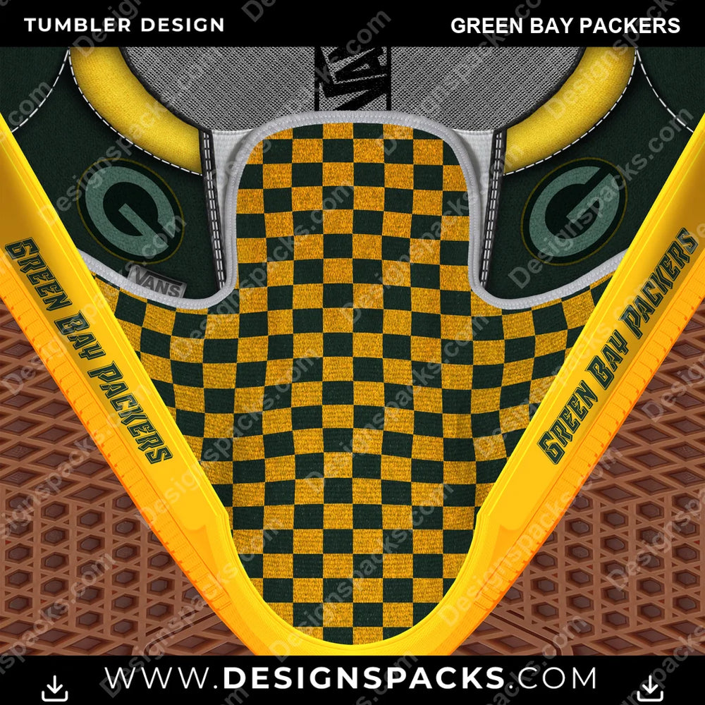 Football Vans Classic Green Bay Packers NFL Football Tumbler Digital Wrap Design Download