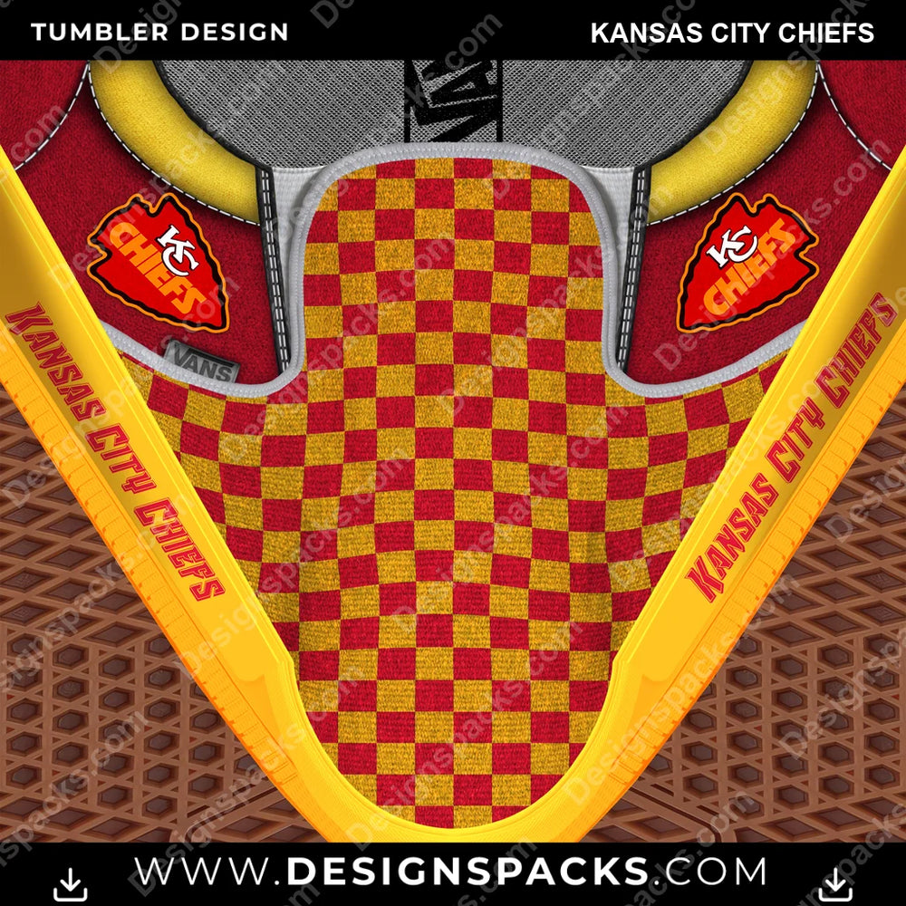 Football Vans Classic Kansas City Chiefs NFL Football Tumbler Digital Wrap Design Download