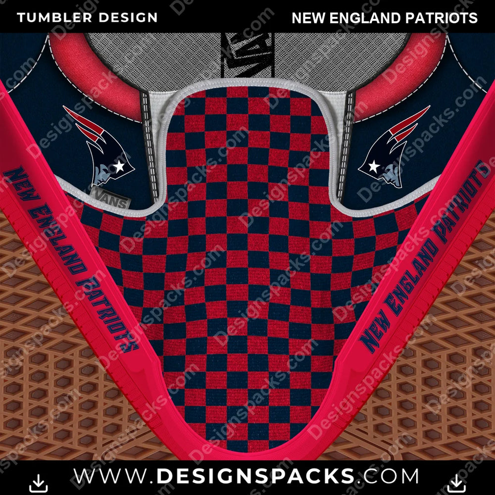 Football Vans Classic New England Patriots NFL Football Tumbler Digital Wrap Design Download