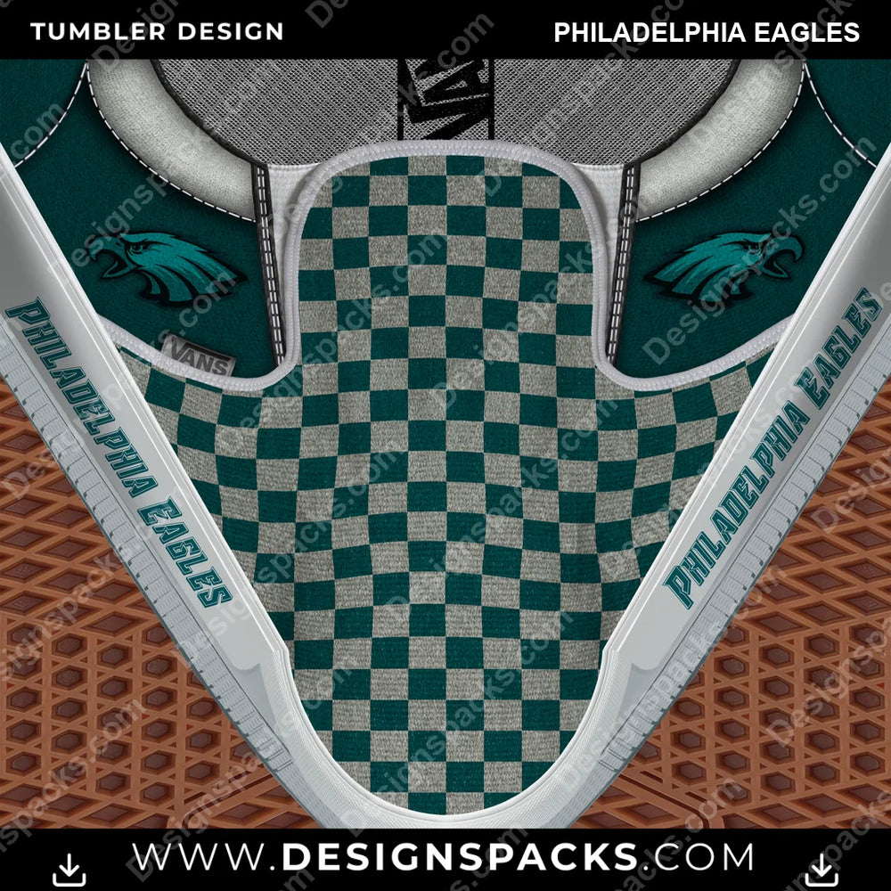 Football Vans Classic Philadelphia Eagles NFL Football Tumbler Digital Wrap Design Download