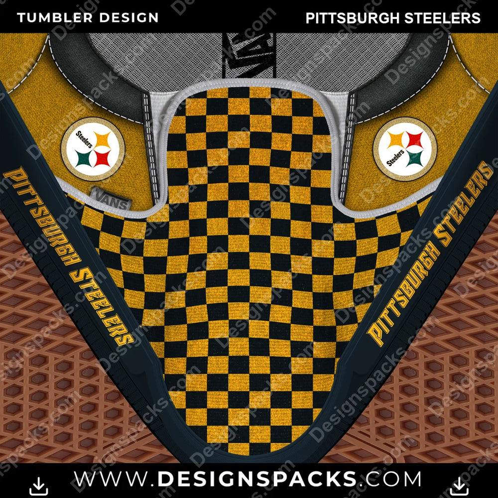 Football Vans Classic Pittsburgh Steelers NFL Football Tumbler Digital Wrap Design Download
