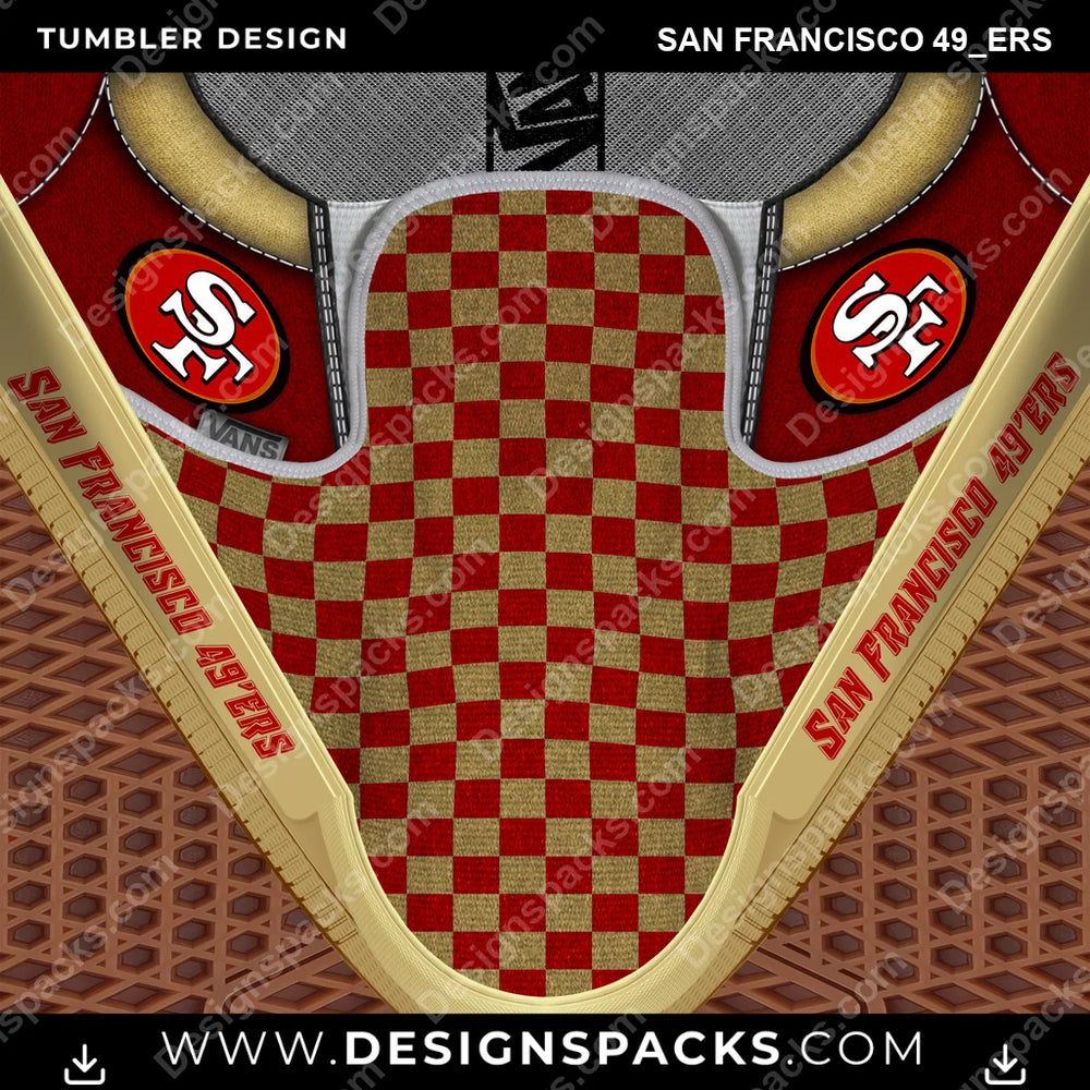 Football Vans Classic San Francisco 49ers NFL Football Tumbler Digital Wrap Design Download