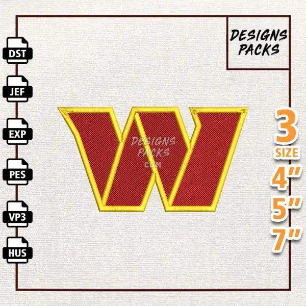Football Washington Commande Embroidery Design