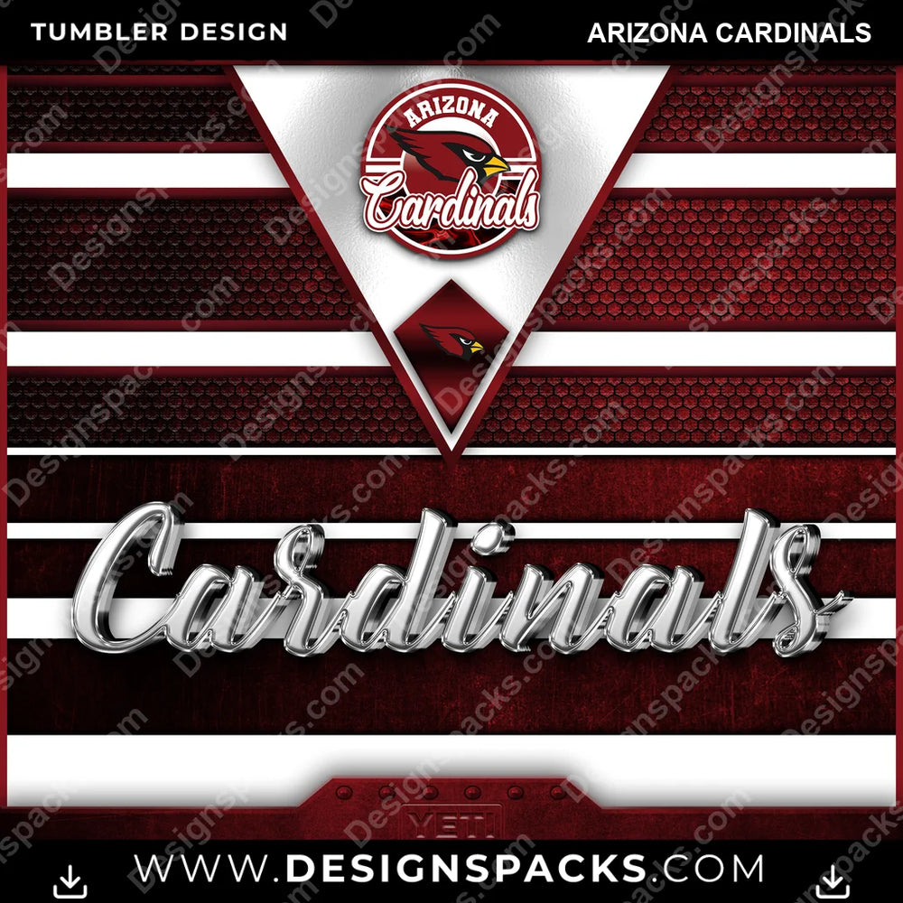Football YETI Arizona Cardinals NFL Football Tumbler Digital Wrap Design Download