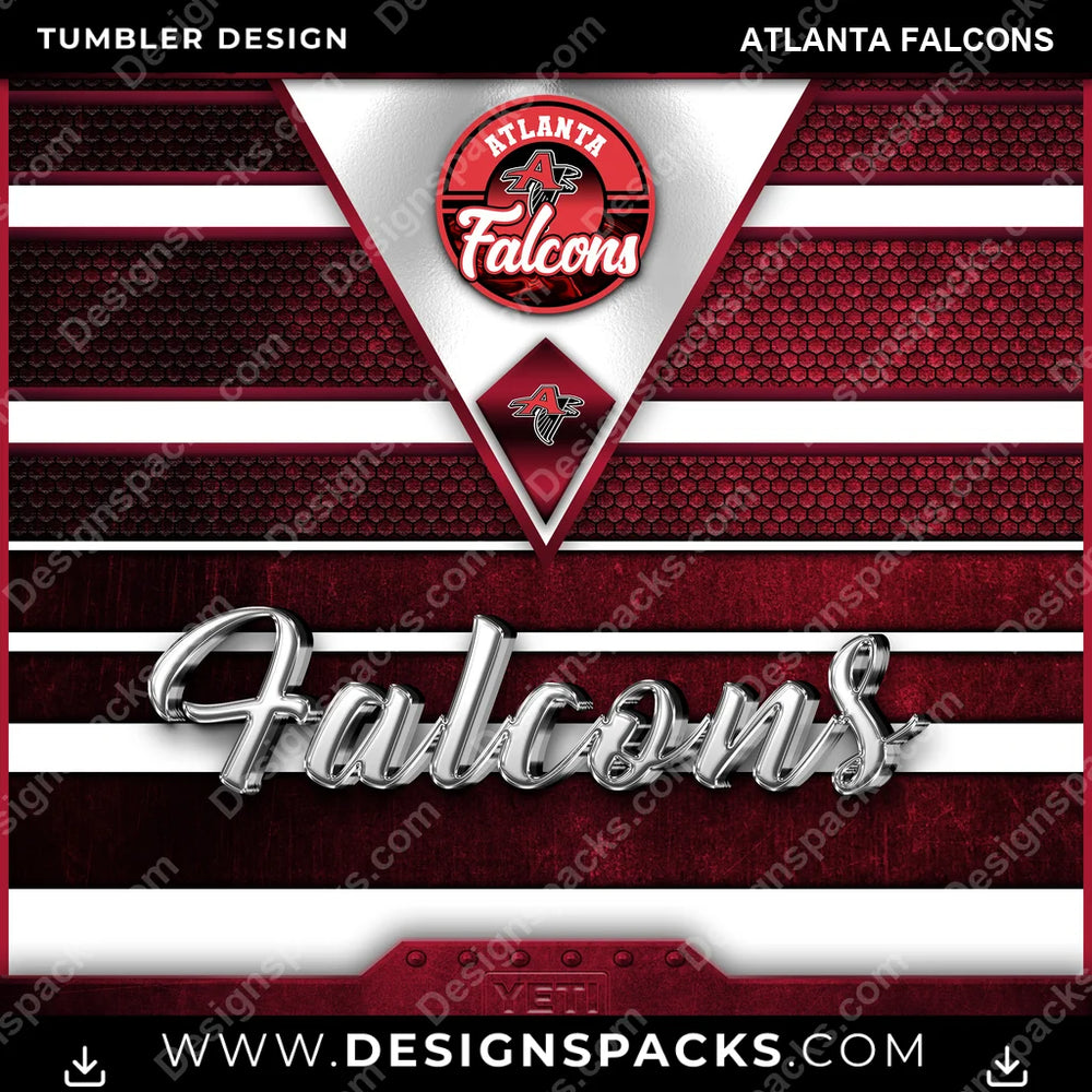 Football YETI Atlanta Falcons NFL Football Tumbler Digital Wrap Design Download