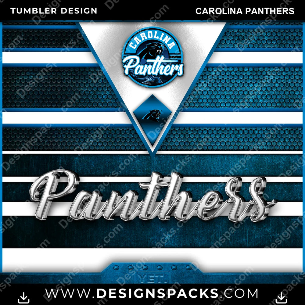 Football YETI Carolina Panthers NFL Football Tumbler Digital Wrap Design Download