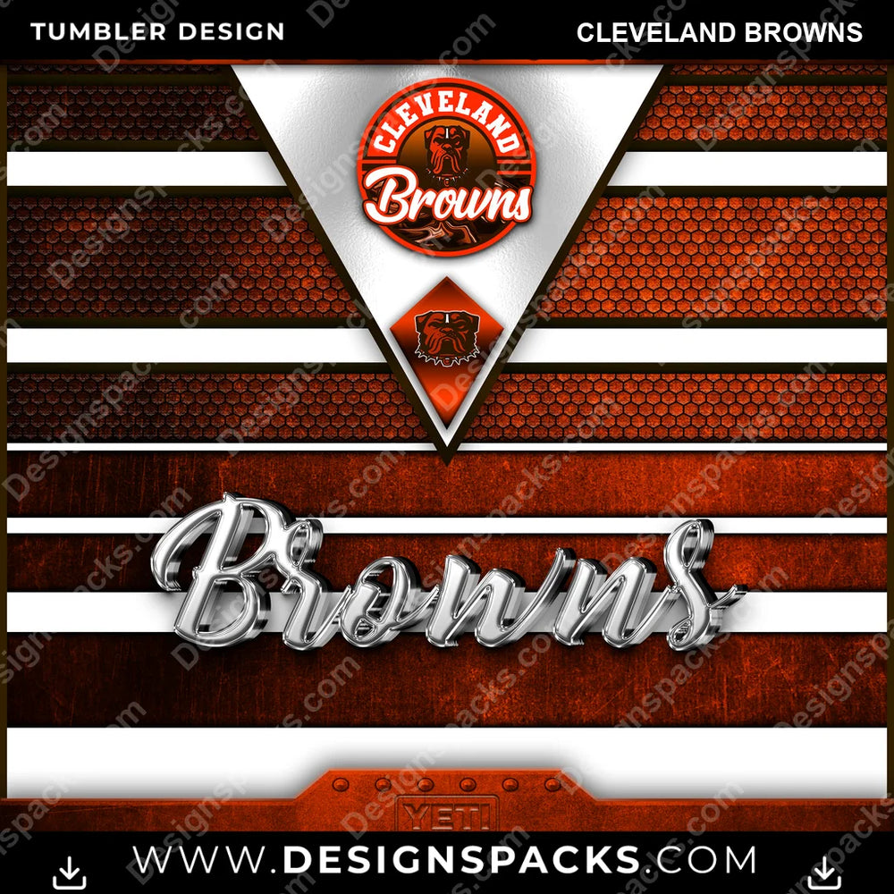 Football YETI Cleveland Browns NFL Football Tumbler Digital Wrap Design Download