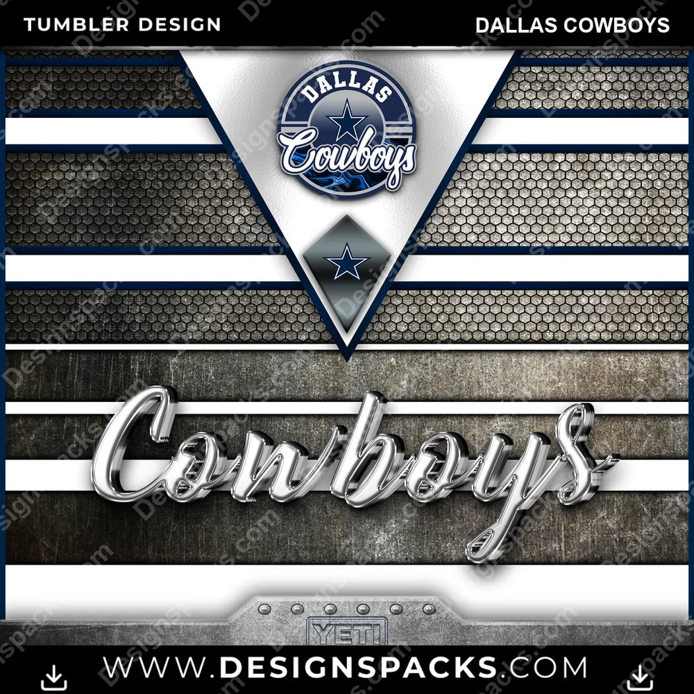 Football YETI Dallas Cowboys NFL Football Tumbler Digital Wrap Design Download