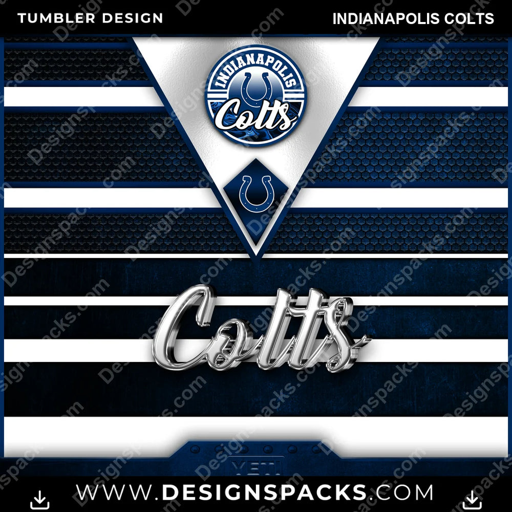 Football YETI Indianapolis Colts NFL Football Tumbler Digital Wrap Design Download
