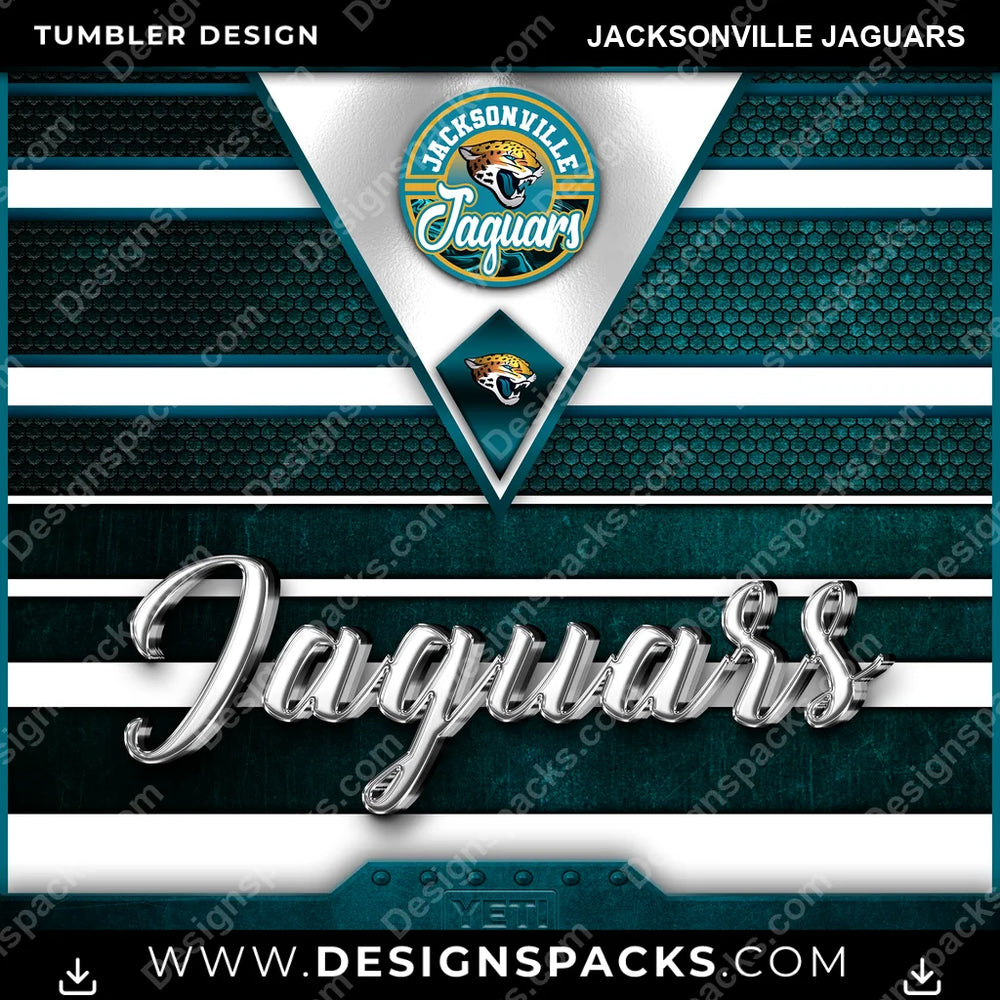 Football YETI Jacksonville Jaguars NFL Football Tumbler Digital Wrap Design Download