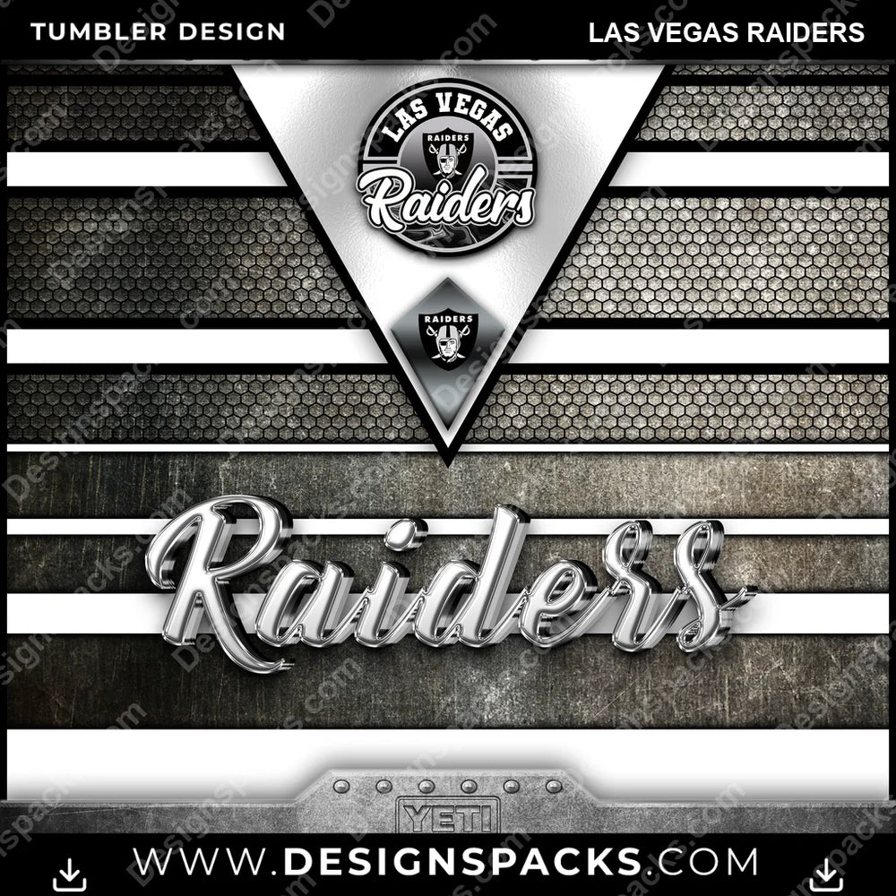 Football YETI Las Vegas Raiders NFL Football Tumbler Digital Wrap Design Download