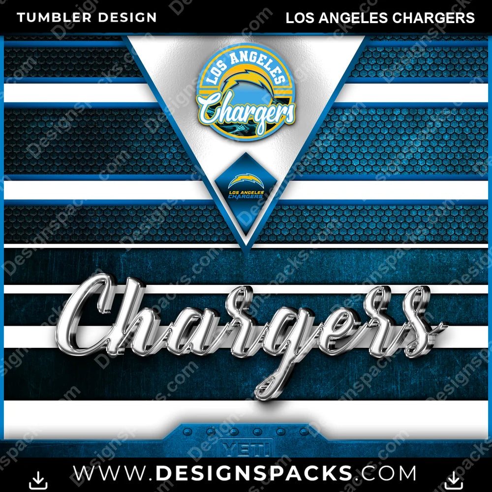 Football YETI Los Angeles Chargers NFL Football Tumbler Digital Wrap Design Download
