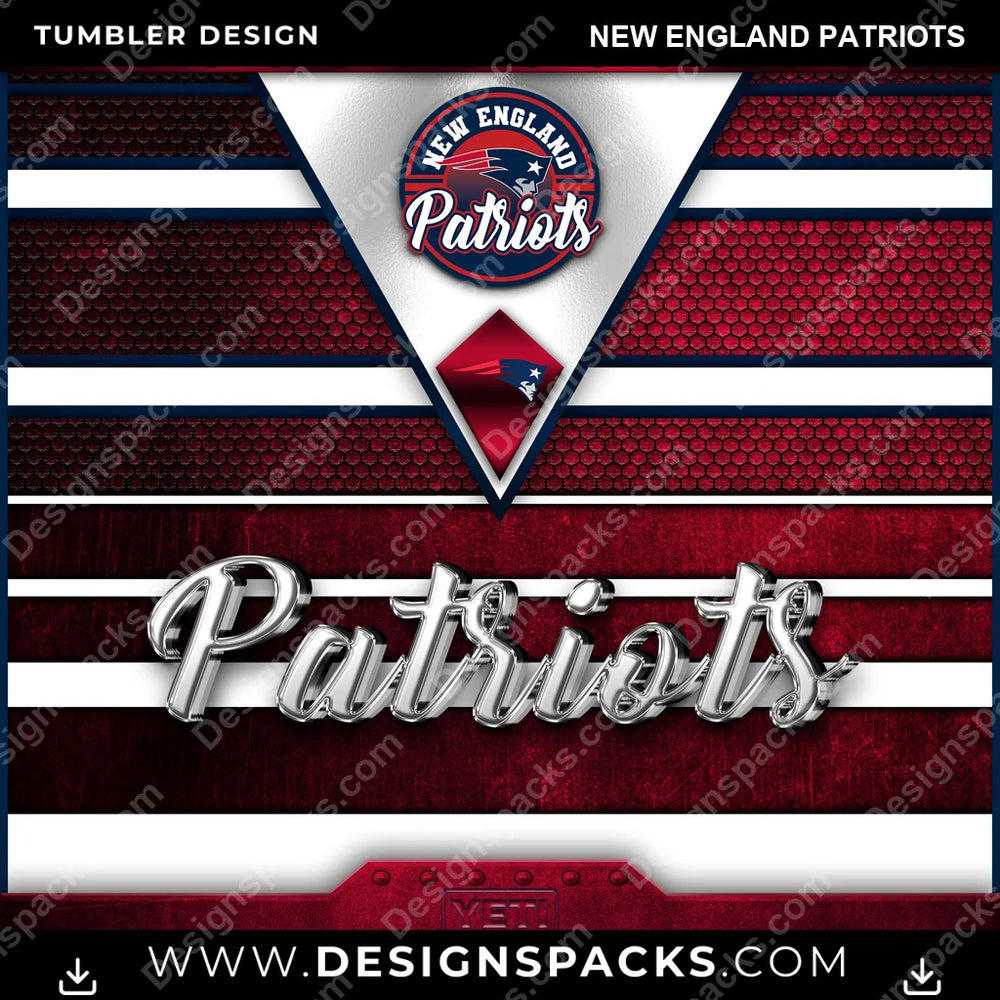 Football YETI New England Patriots NFL Football Tumbler Digital Wrap Design Download