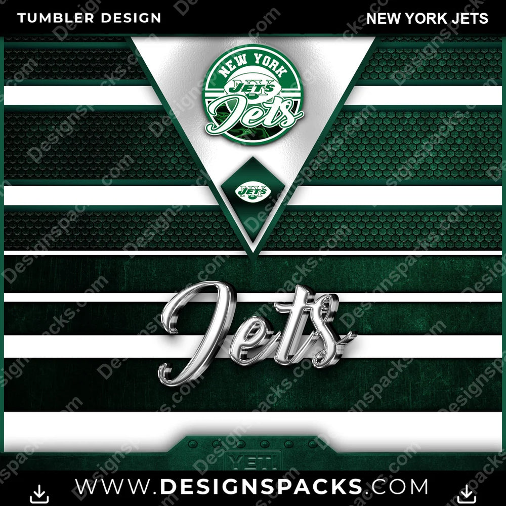 Football YETI New York Jets NFL Football Tumbler Digital Wrap Design Download