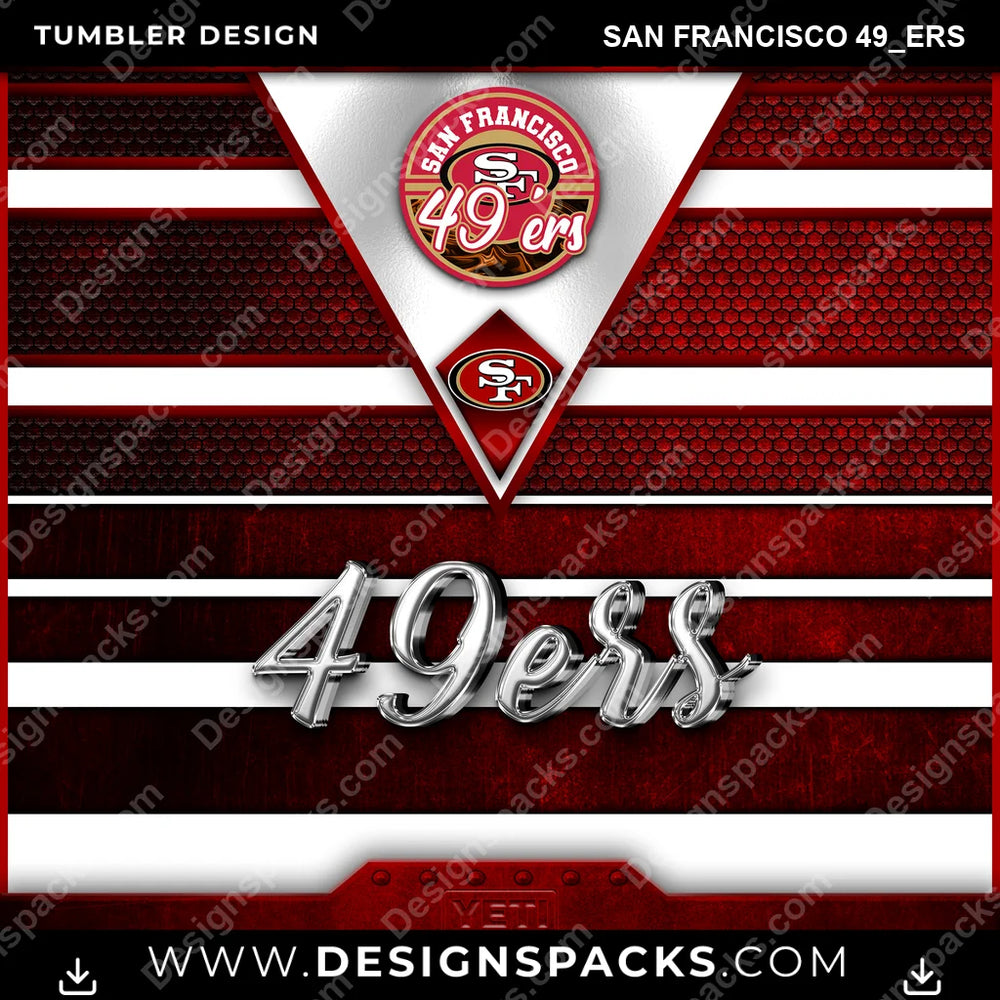 Football YETI San Francisco 49ers NFL Football Tumbler Digital Wrap Design Download