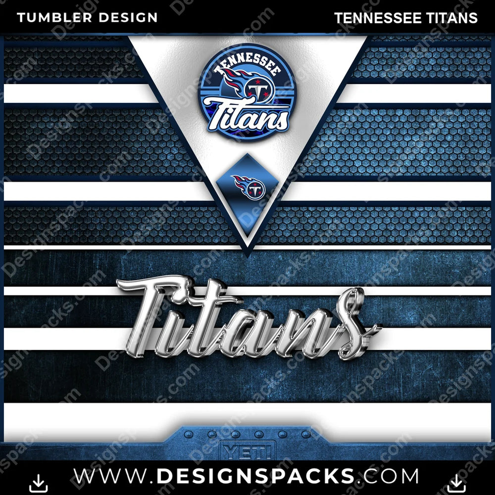 Football YETI Tennessee Titans NFL Football Tumbler Digital Wrap Design Download