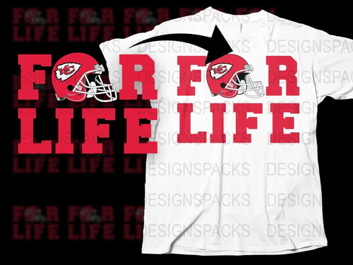 Kansas City Football Fan Life T-Shirt, Red and White Graphic Tee, Sports Apparel, Gift for Sports Fans