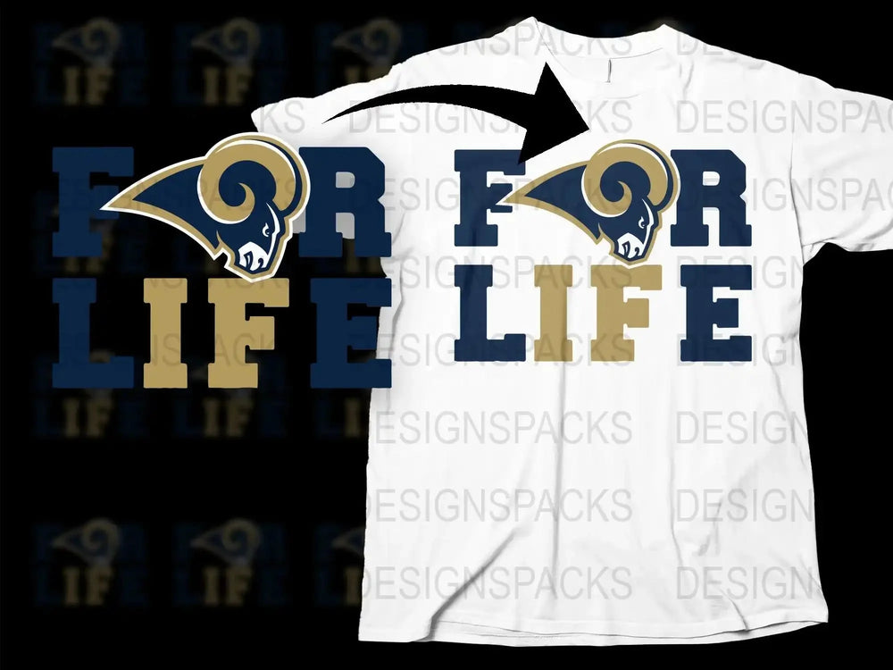 Los Angeles Rams Fan Life T-Shirt, Sports Team Graphic Tee, White Unisex Football Shirt, Gift for Sports Fans