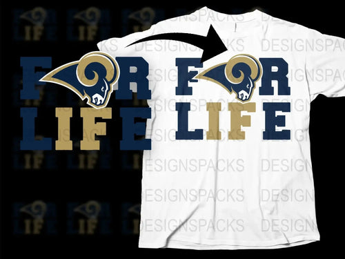 Los Angeles Rams Fan Life T-Shirt, Sports Team Graphic Tee, White Unisex Football Shirt, Gift for Sports Fans