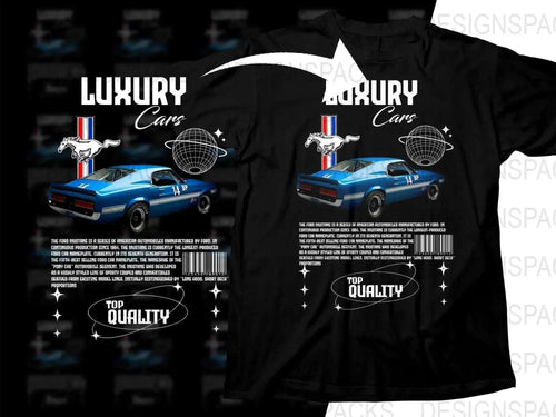 Ford Classic Blue Racing Car Mustang Design Png Digital Download