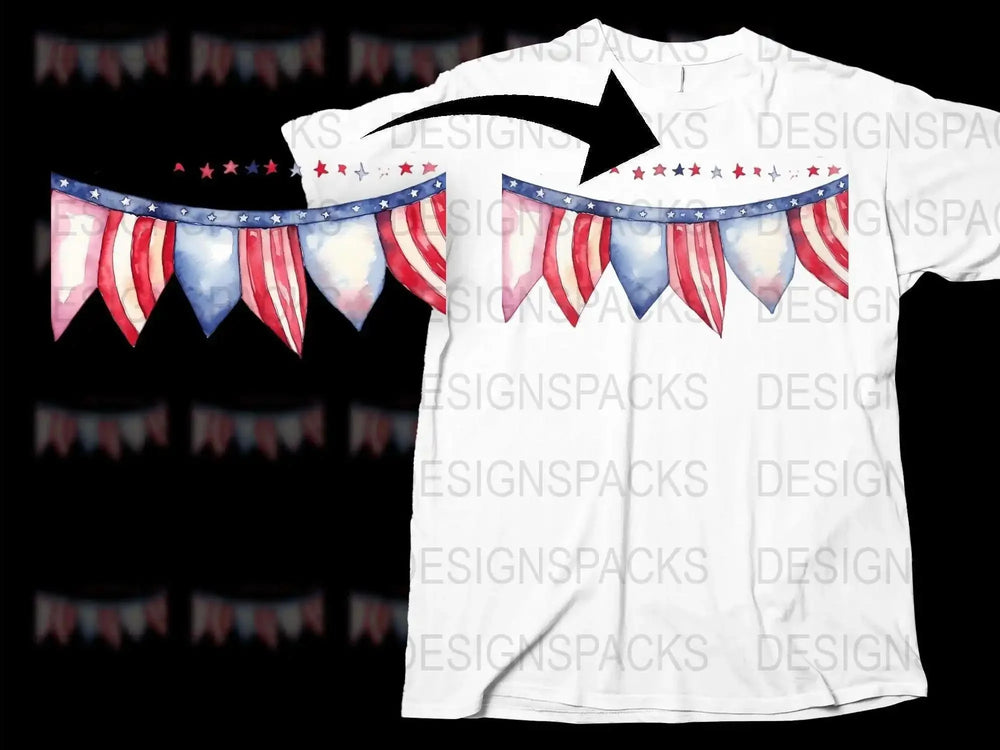 Patriotic American Flag T-Shirt, USA Stars Stripes 4th July Independence Day Tee