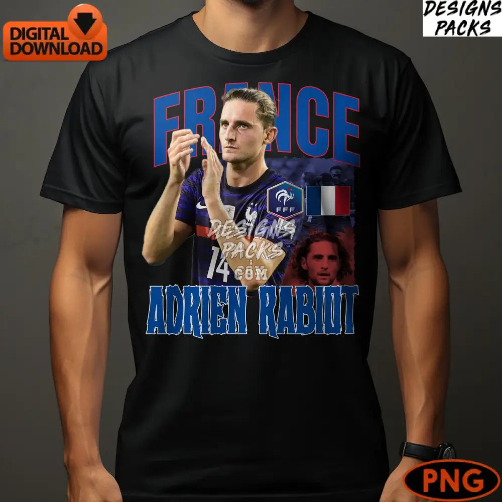 France Soccer Team Digital Art Adrien Rabiot Player Instant Download Png File