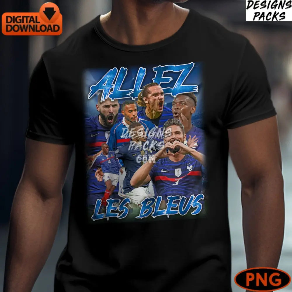 France Soccer Team Digital Art Les Bleus Football Instant Download Png