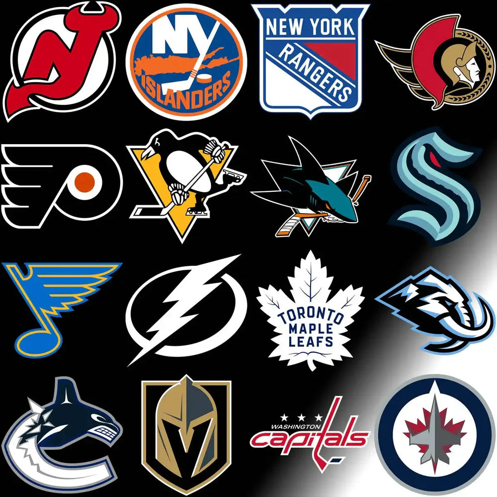 Free 32 Ice Hockey Teams Logos Designs Bundle PNG
