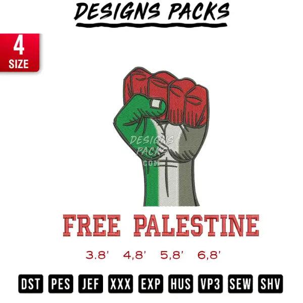 Free Palestine bold Embroidery Design 