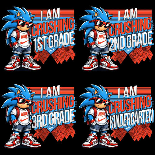 FREE School Kids Sonic Crushing Grade Designs Bundle PNG