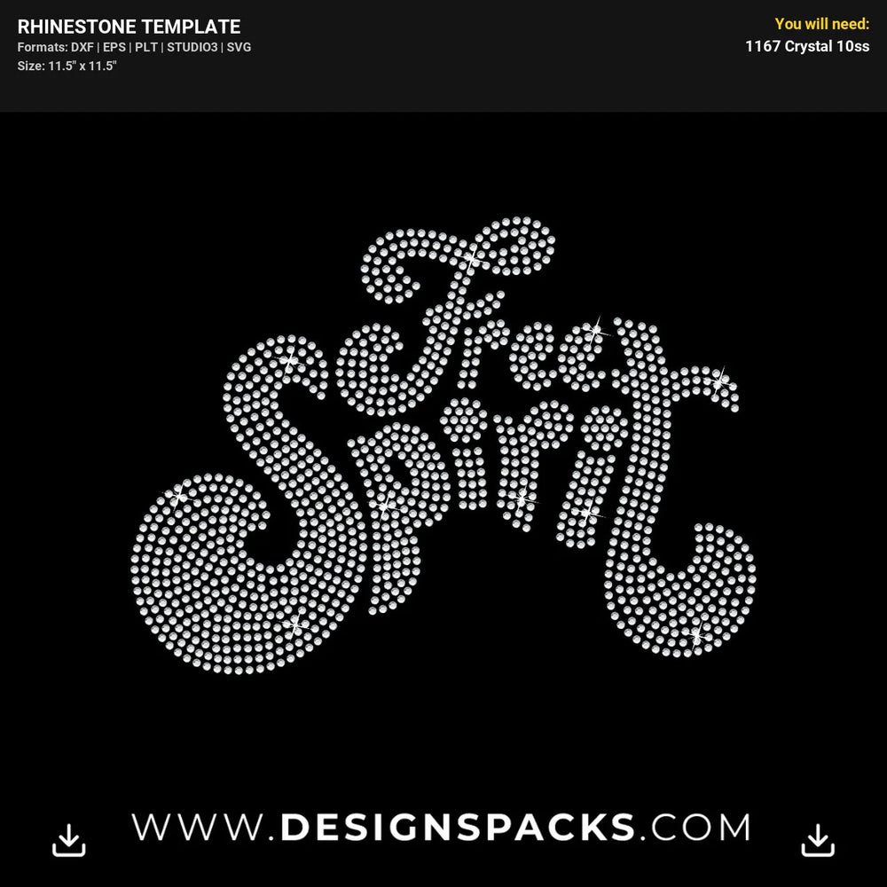 Free Spirit Rhinestone Digital Template
