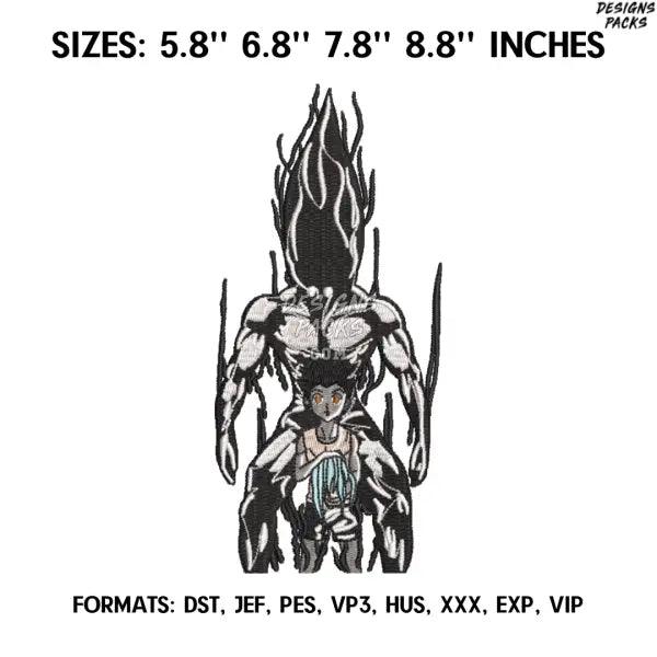 Freecss Gon Embroidery Design File, Hunter x Hunter Anime Embroidery Design, Machine  Design Pes Dst. Anime Inspired