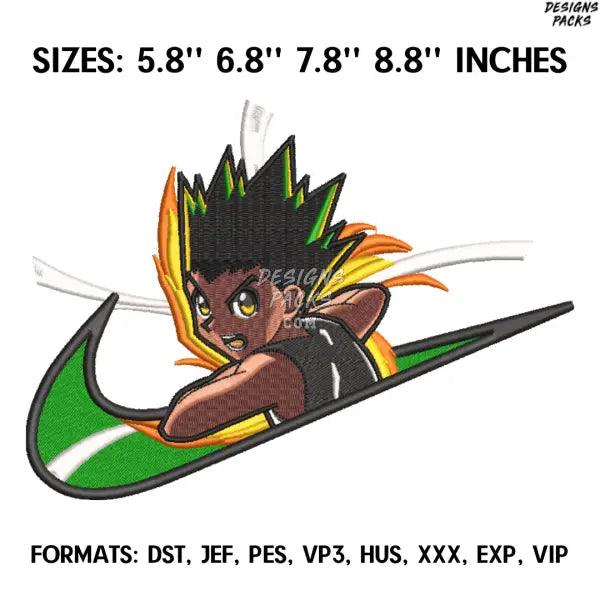 Freecss Gon Embroidery Design File, Hunter x Hunter Anime Embroidery Design, Machine  Design Pes Dst. Nike Gon Freecss