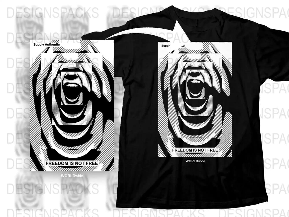 Freedom Is Not Free Grayscale Art Png Digital Download