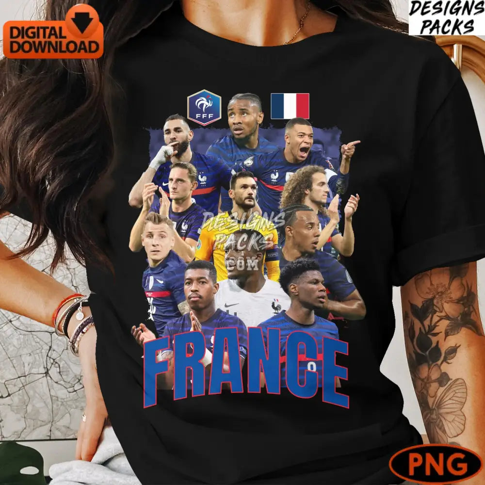 French National Soccer Team Digital Instant Download France Football Players Png File