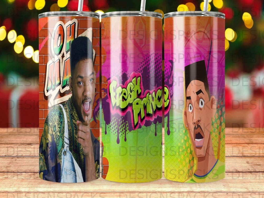 Fresh Prince Oh Ma 90s Pop Art Street Design Tumbler Digital Wrap Design