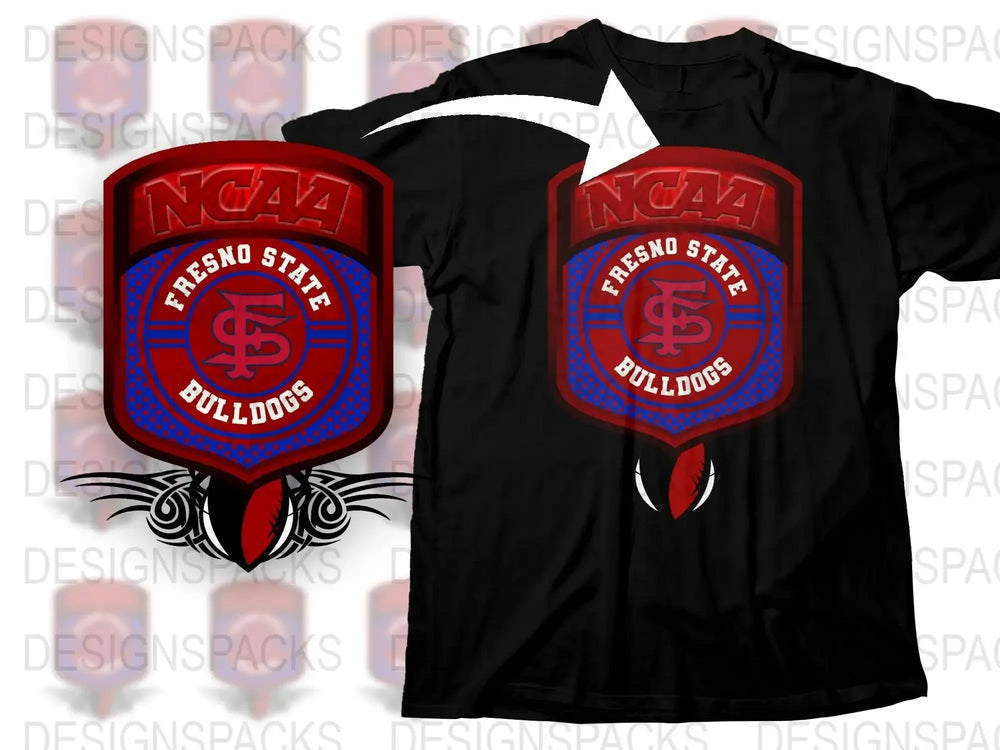 Fresno State Bulldogs NCAA Logo T-Shirt, Red and Blue Graphic Tee, College Sports Apparel, Fan Merchandise
